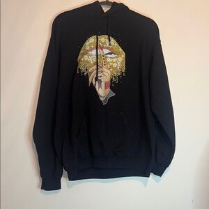 Black Hoodie with Graphic Print